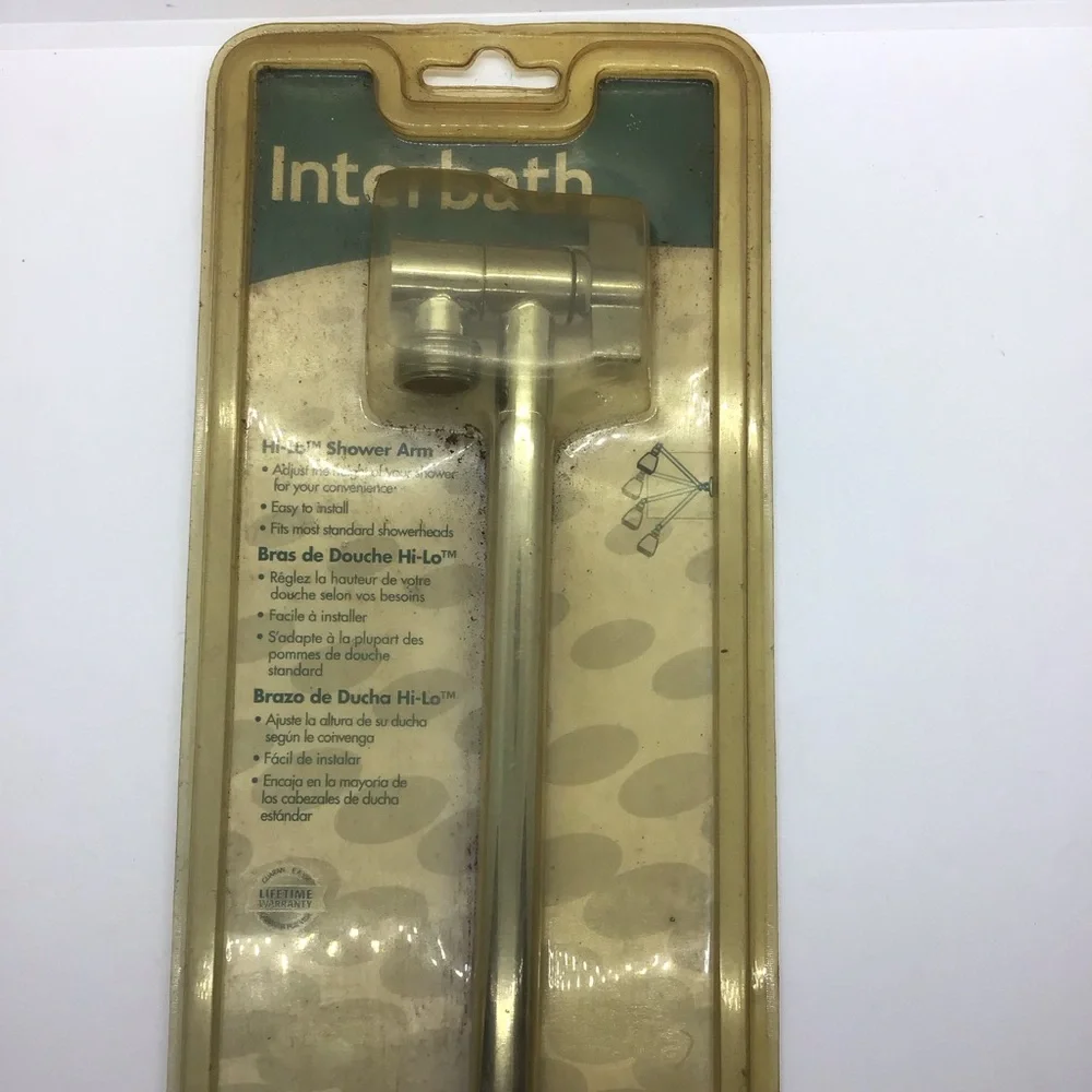 NOS Interbath High-Low Adjustable Shower Arm, Metal Model B27425